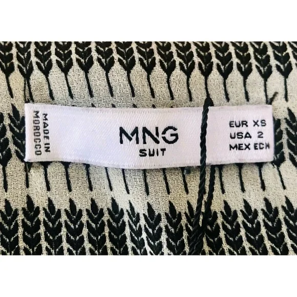 MNG Mango long-sleeved striped black & white dress XS - Picture 4 of 7